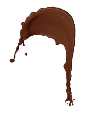 Beyaz arka planda bir çikolata rengi sıçraması