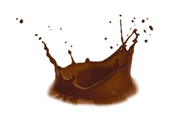 Chocolate Color Liquid Splashing White Background — Stock Photo, Image