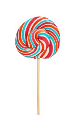 Stick with colorful lollipop swirl isolated on white