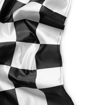 Beyaz arka planda işaretli bir bayrak, üst manzara. Metin için boşluk