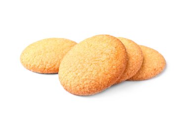 Çerezler üzerinde beyaz izole lezzetli Danimarka tereyağı