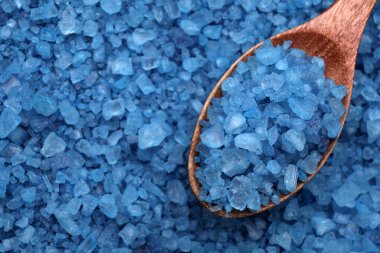 Mavi deniz tuzlu kaşık, üst manzara. Metin için boşluk