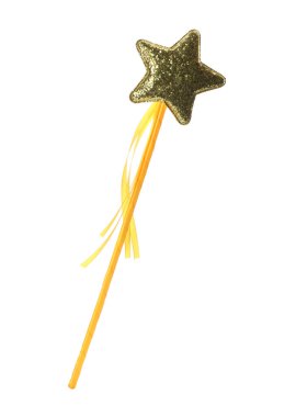 Güzel altın sihirli değnek beyaza izole edilmiş