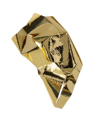 Yenebilir altın yaprak parçası beyaza izole edilmiş.