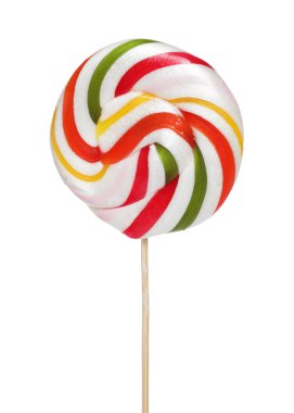 Stick with colorful lollipop swirl isolated on white