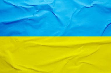 Arka plan olarak Ukrayna bayrağı. Ulusal sembol