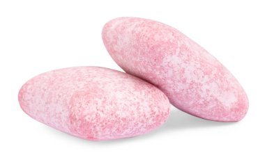 Lezzetli pembe baloncuk diş etleri beyaza izole edilmiş.