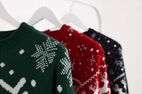 클로즈업에 크리스마스 스웨터 — 스톡 사진
