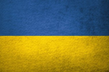 Ukrayna 'nın ulusal bayrağı eski kağıda boyanmış