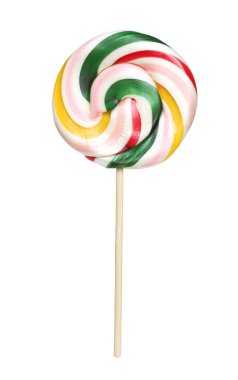 Stick with colorful lollipop swirl isolated on white