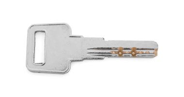 Bir metal tuş beyaz, üst görünümde izole