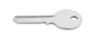 Bir metal kapı anahtarı beyaza izole edilmiş.