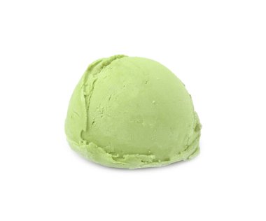 Bir kepçe leziz kibrit dondurması beyaza izole edilmiş.