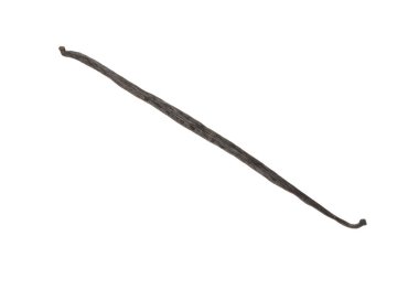 Bir aromatik vanilya kabuğu beyaza izole edilmiş.