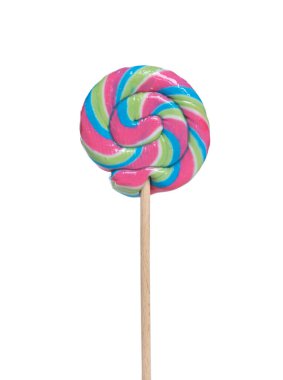 Stick with colorful lollipop swirl isolated on white