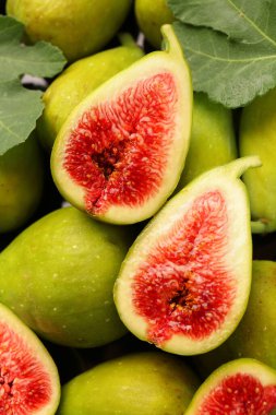 Arkaplan olarak tüm yeşil incirleri kes, üst görünüm