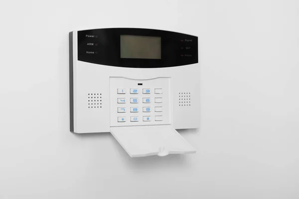 Sistema Alarma Seguridad Doméstica Pared Blanca —  Fotos de Stock