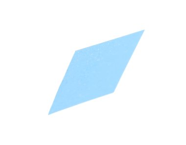 Mavi konfeti parçası beyaza izole edilmiş.