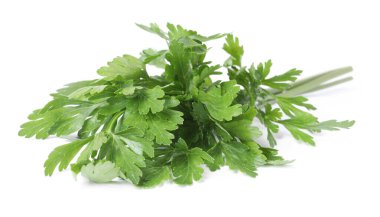 Beyaz maydanozlu taze maydanoz yaprakları.