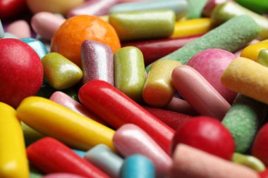 Arkaplan olarak çok lezzetli baloncuk dişetleri, yakın plan