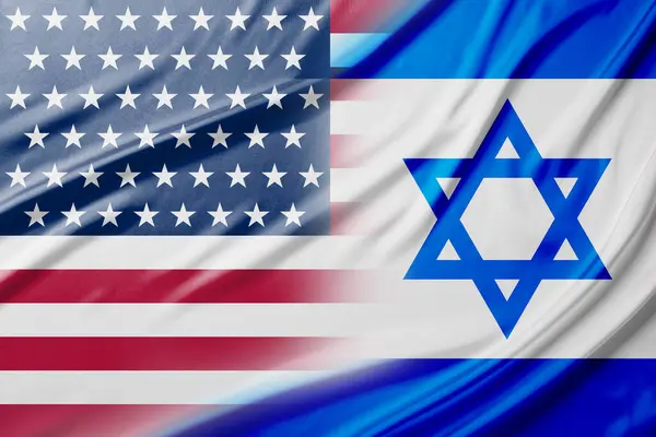 International relations. National flags of Israel and USA