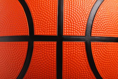 Arka plan olarak turuncu basketbol topu, yakın görüş