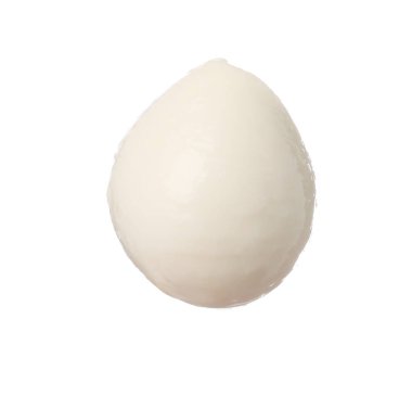Bir top mozzarella peyniri beyaza izole edilmiş.