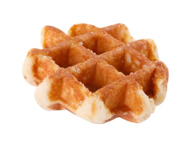 Beyaz üzerine izole edilmiş lezzetli bir Belçika waffle 'ı.
