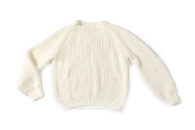 Süslü örgü süveter beyaz, üst manzara