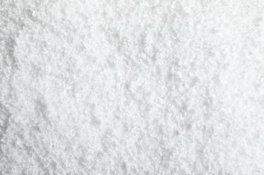 Arkaplan olarak beyaz kar yığını, üst görünüm