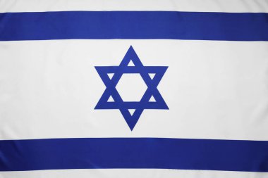 Arka plan olarak İsrail bayrağı, üst görüş. Ulusal sembol