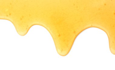 Lezzetli doğal bal damlaları beyaz, üst manzara