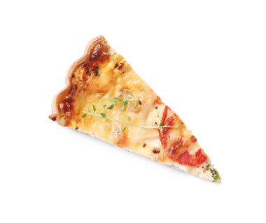 Lezzetli kiş, beyaza izole edilmiş, üst manzara