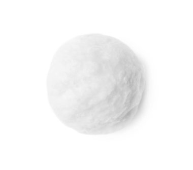 Temiz pamuk yumağı beyaz, üst görünümde izole