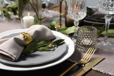 Çiçek dekor, closeup ile güzel sofra