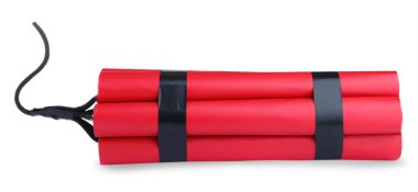 Beyaz zemin üzerinde kırmızı dinamit bombası