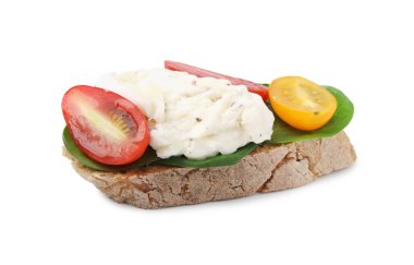 Burrata peynirli ve domatesli nefis sandviç.