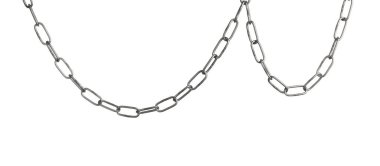 Beyaza izole edilmiş ortak bir metal zincir.