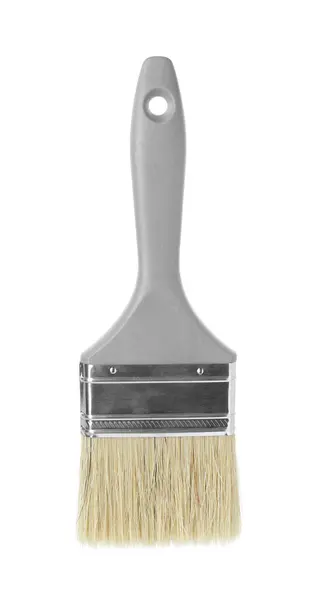 One Paint Brush Grey Handle Isolated White — Stock Photo, Image