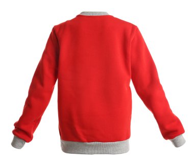 Kırmızı süveter beyaz, arka planda izole