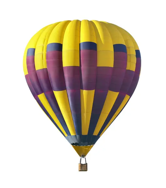 Bright Hot Air Balloon Wicker Basket White Background — Stock Photo, Image