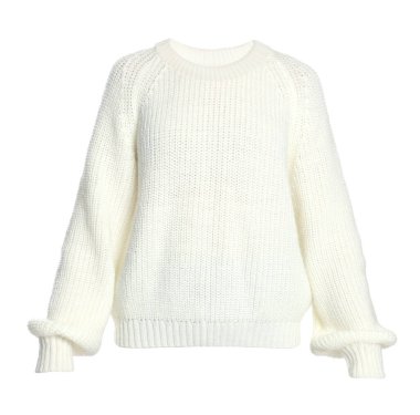Sıcak örülmüş bir süveter beyaza izole edilmiş.