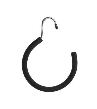 Boş askı beyazda izole edilmiş. Kostüm aksesuarı