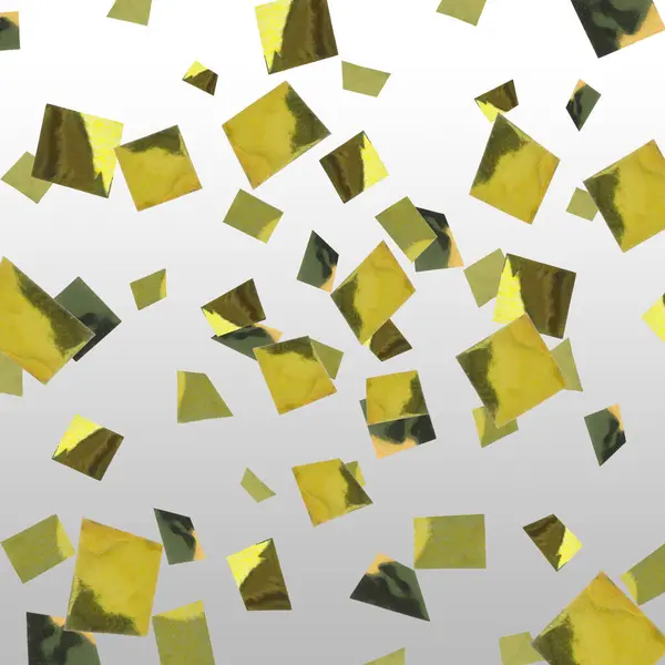 Confeti Dorado Brillante Cayendo Sobre Fondo Gris Claro — Foto de Stock