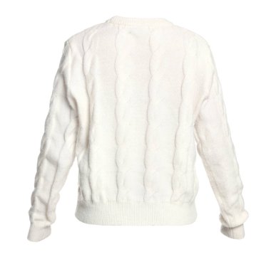 Ilık örülmüş süveter beyaz arka planda izole