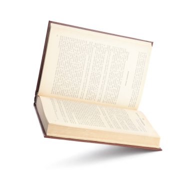 Beyazda izole edilmiş eski ciltli kitabı aç