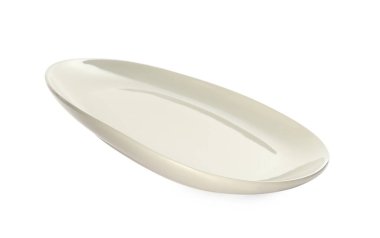 Temiz boş gri plaka beyaz üzerine izole