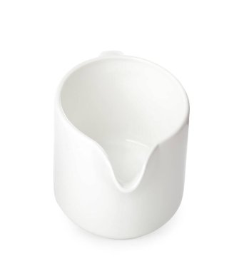 Temiz boş sos sürahisi beyaza izole edilmiş.