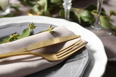 Çiçek dekor, closeup ile güzel sofra