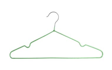 Bir boş yeşil askı beyazda izole edilmiş.